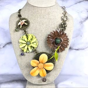Handmade floral statement necklace